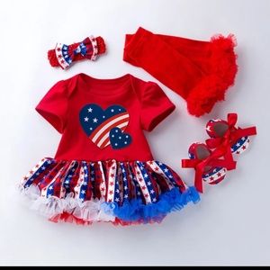 Modern 4th of July Baby Girl Outfit